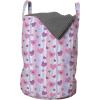 Ambesonne Purple Laundry Bag, Valentines Day Hearts with Verical Abstract Stipes Vintage Sentimental Composition, Hamper Basket with Handles Drawstring Closure for Laundromats, 13″ x 19″, Multicolor