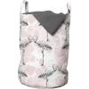 Ambesonne Romantic Laundry Bag, Flamingos Shaping Hearts Heads Love Animal Valentines Illustration, Hamper Basket with Handles Drawstring Closure for Laundromats, 13″ x 19″, Pale Pink Grey