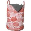 Ambesonne Romantic Laundry Bag, Repeating Love Theme with Roses and Little Hearts Valentine’s Day, Hamper Basket with Handles Drawstring Closure for Laundromats, 13″ x 19″, Rose Coral