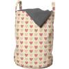 Ambesonne Romantic Laundry Bag, Soft Colored Hearts in Love Valentines Day Repetitive Pattern, Hamper Basket with Handles Drawstring Closure for Laundromats, 13″ x 19″, Pale Yellow Pale Pink