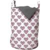 Ambesonne Spring Laundry Bag, Blossoms Forms Heart Shapes Valentine’s Day Orderly Repeated Illustration, Hamper Basket with Handles Drawstring Closure for Laundromats, 13″ x 19″, White Pale Fuchsia