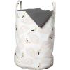 Ambesonne Swan Laundry Bag, Doodle Style Pastel Color Swan Cartoones Girly Style, Hamper Basket with Handles Drawstring Closure for Laundromats, 13″ x 19″, Peach Marigold Black
