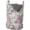 Ambesonne Tea Party Laundry Bag, Ornate Teacup and Pot with Romantic Roses Birds Valentines Day Themed Image, Hamper Basket with Handles Drawstring Closure for Laundromats, 13″ x 19″, Pale Pink Dust