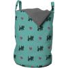 Ambesonne Teal Laundry Bag, Kittens Pink Hearts Animal Design with Valentines Inspirations, Hamper Basket with Handles Drawstring Closure for Laundromats, 13″ x 19″, Teal Pink Dark Blue
