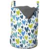 Ambesonne Valentine’s Day Laundry Bag, Irregular Hearts in Blue and Green Tones, Hamper Basket with Handles Drawstring Closure for Laundromats, 13″ x 19″, Sea Blue Dark Seafoam