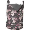 Ambesonne Valentines Day Laundry Bag, Lovebirds Gracious Aquatic Animals Romance Swans, Hamper Basket with Handles Drawstring Closure for Laundromats, 13″ x 19″, Taupe Grey Pink