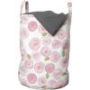 Ambesonne Watercolor Flowers Laundry Bag, Romantic Rose Flowers Field Bouquet Bridal Valentines Theme, Hamper Basket with Handles Drawstring Closure for Laundromats, 13″ x 19″, Pale Pink Pale Green