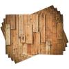 Ambesonne Wooden Print Place Mats Set of 4, Lodge Style Hardwood Planks Image Farmhouse Grunge Design, Washable Fabric Placemats for Dining Table, Standard Size, Salmon Orange
