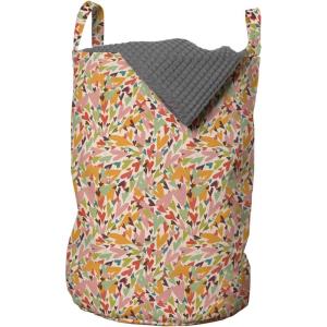 Ambesonne Valentines Day Laundry Bag, Colorful Distorted Heart Shapes Overlapping Design Love and Romance Concept, Hamper Basket with Handles Drawstring Closure for Laundromats, 13″ x 19″, Multicolor
