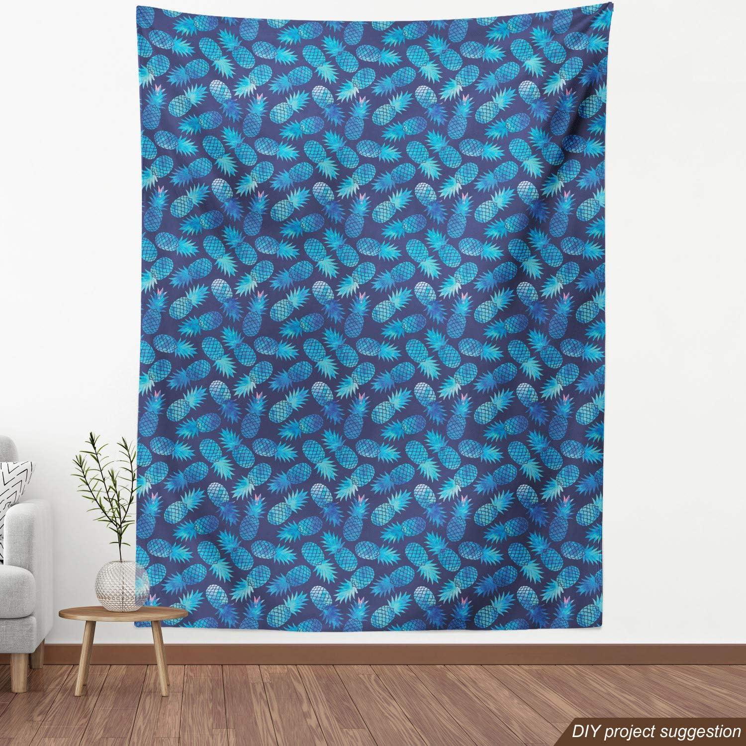 imageAmbesonne Cartoon Fabric by The Yard Hot Air Balloons Flying Through The Sky with Birds Microfiber Fabric for Arts and Crafts Textiles amp Decor 1 Yard Teal CreamDark Blue