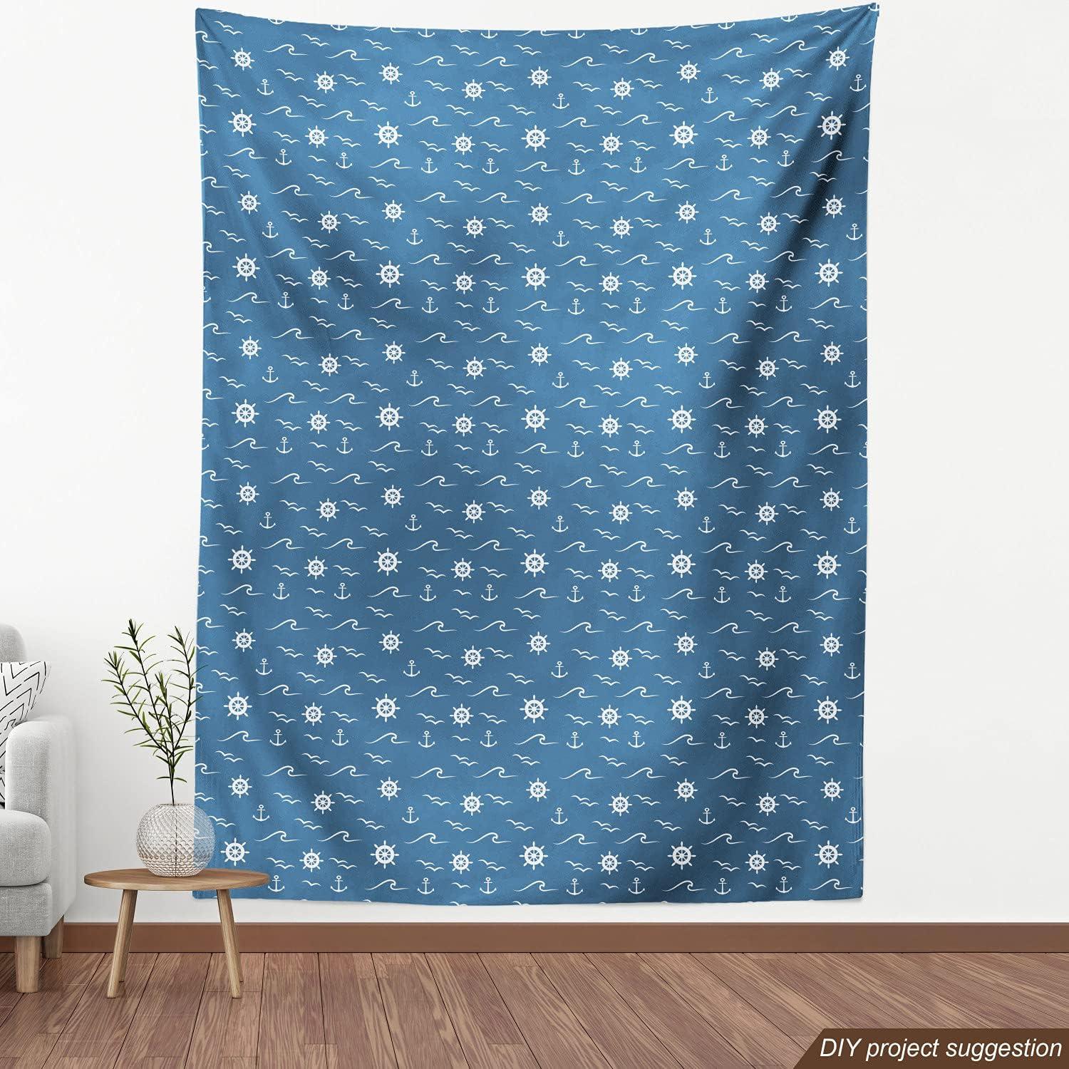 imageAmbesonne Cartoon Fabric by The Yard Hot Air Balloons Flying Through The Sky with Birds Microfiber Fabric for Arts and Crafts Textiles amp Decor 1 Yard Teal CreamCream Blue