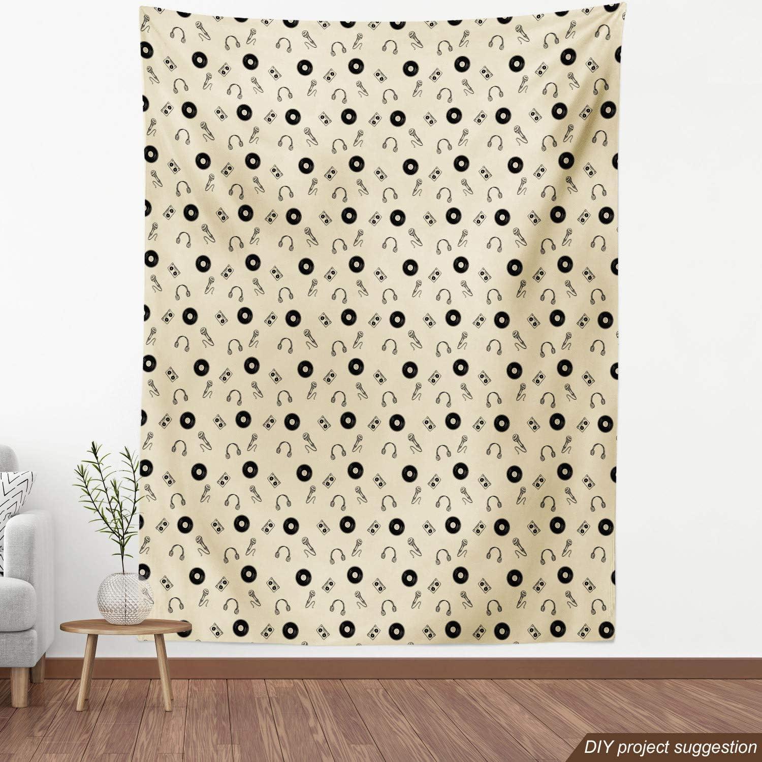 imageAmbesonne Cartoon Fabric by The Yard Hot Air Balloons Flying Through The Sky with Birds Microfiber Fabric for Arts and Crafts Textiles amp Decor 1 Yard Teal CreamBlack Cream