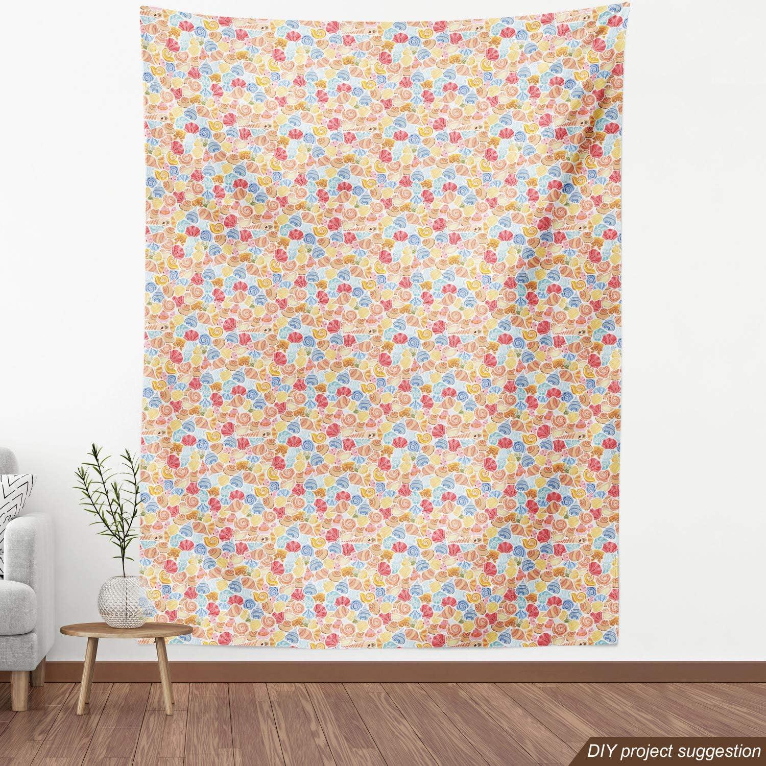 imageAmbesonne Cartoon Fabric by The Yard Hot Air Balloons Flying Through The Sky with Birds Microfiber Fabric for Arts and Crafts Textiles amp Decor 1 Yard Teal CreamYellow Multicolor