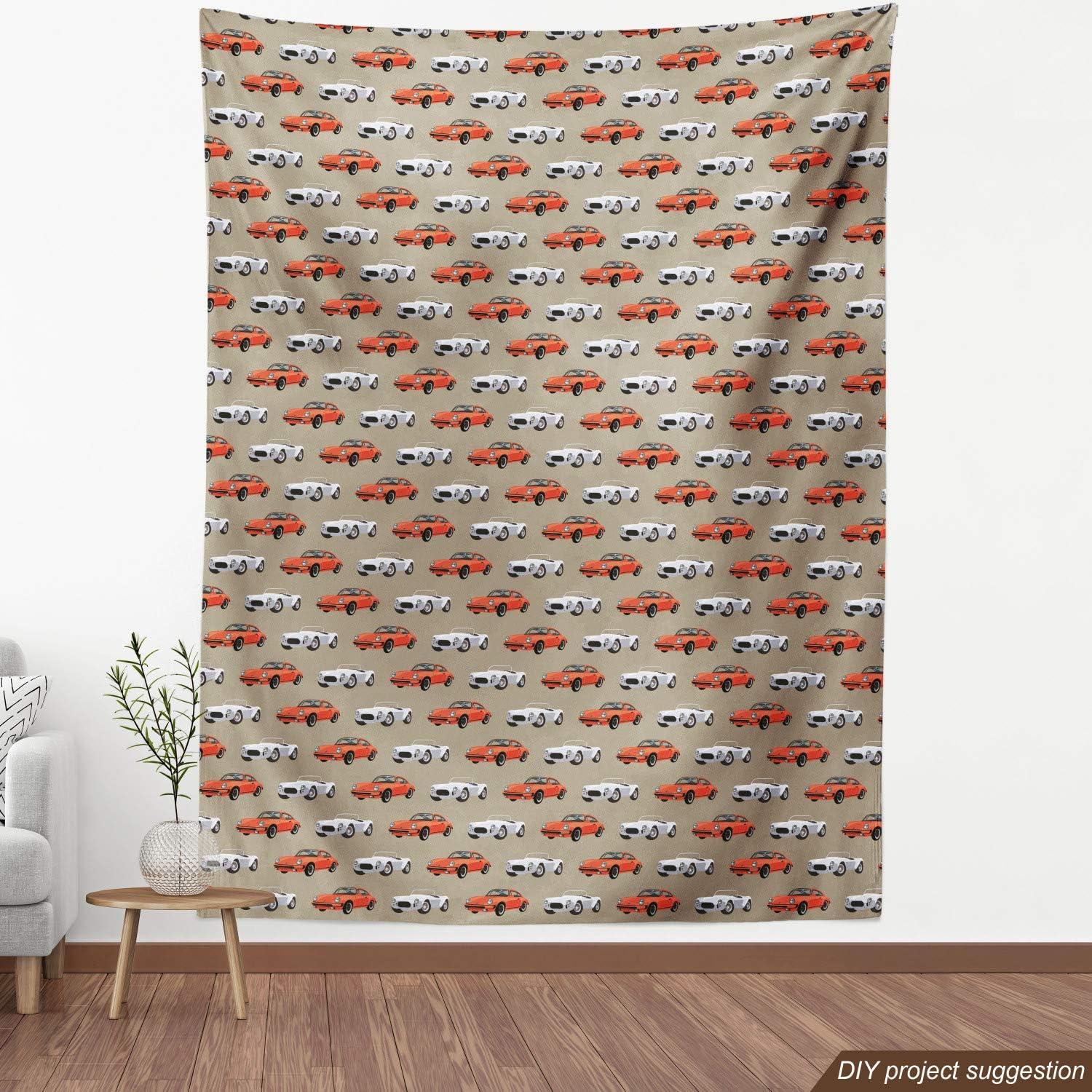 imageAmbesonne Cartoon Fabric by The Yard Hot Air Balloons Flying Through The Sky with Birds Microfiber Fabric for Arts and Crafts Textiles amp Decor 1 Yard Teal CreamVermilion Taupe