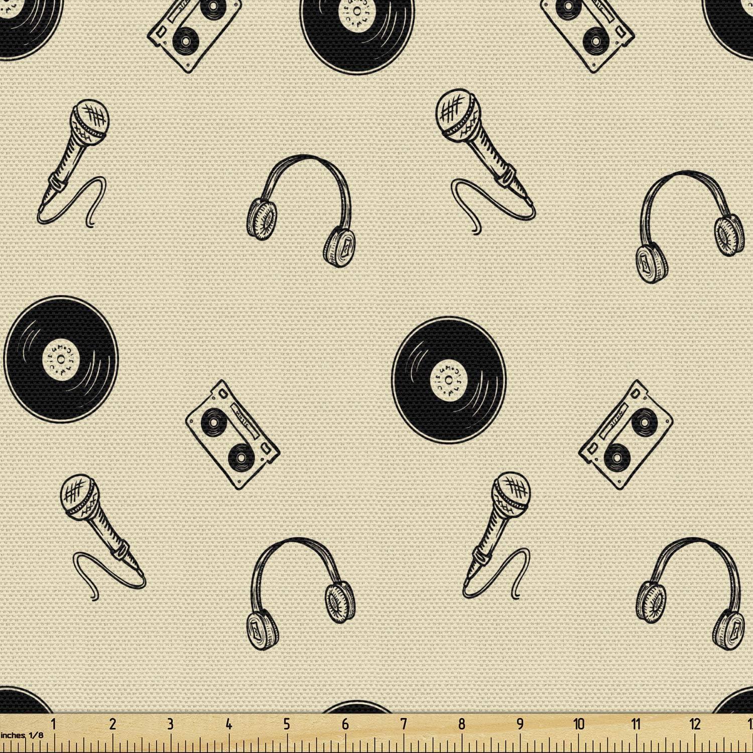 imageAmbesonne Cartoon Fabric by The Yard Hot Air Balloons Flying Through The Sky with Birds Microfiber Fabric for Arts and Crafts Textiles amp Decor 1 Yard Teal CreamBlack Cream