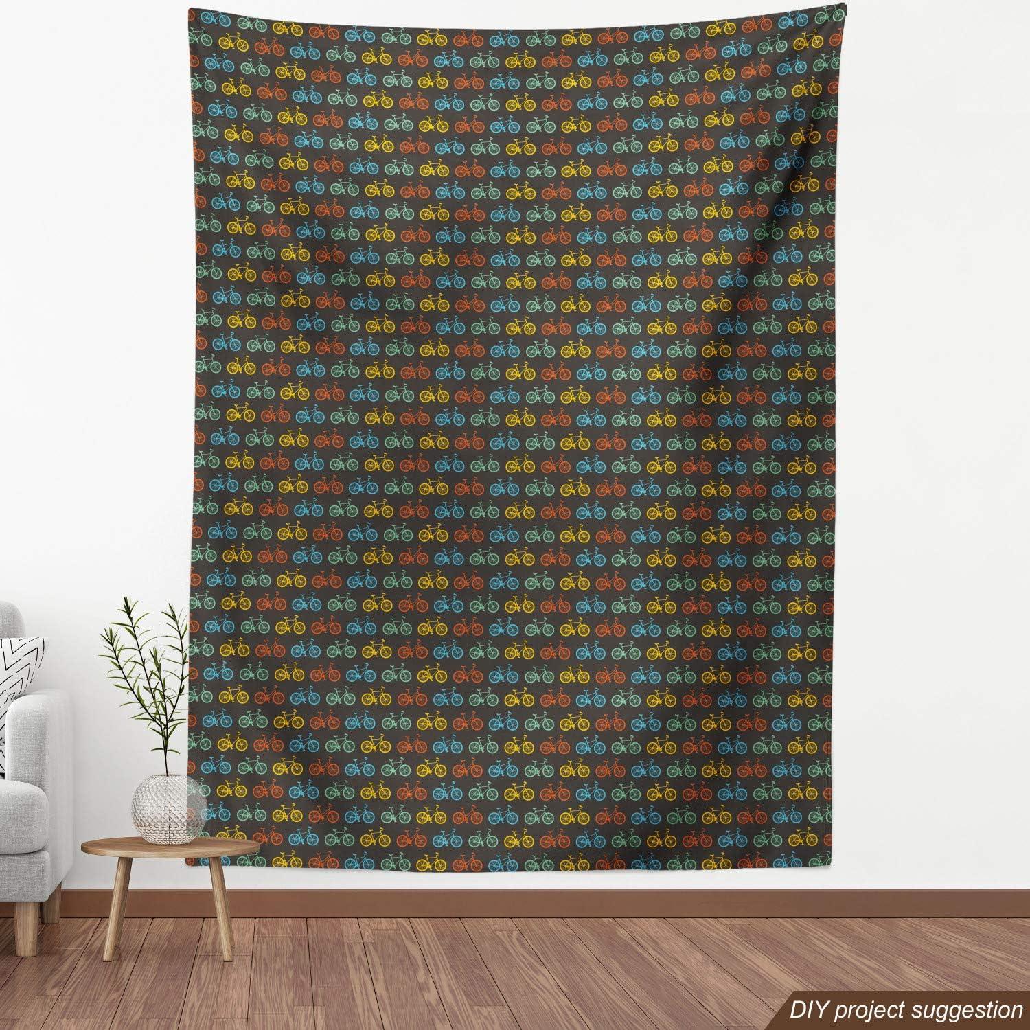 imageAmbesonne Cartoon Fabric by The Yard Hot Air Balloons Flying Through The Sky with Birds Microfiber Fabric for Arts and Crafts Textiles amp Decor 1 Yard Teal CreamVermilion Dimgray Mustard