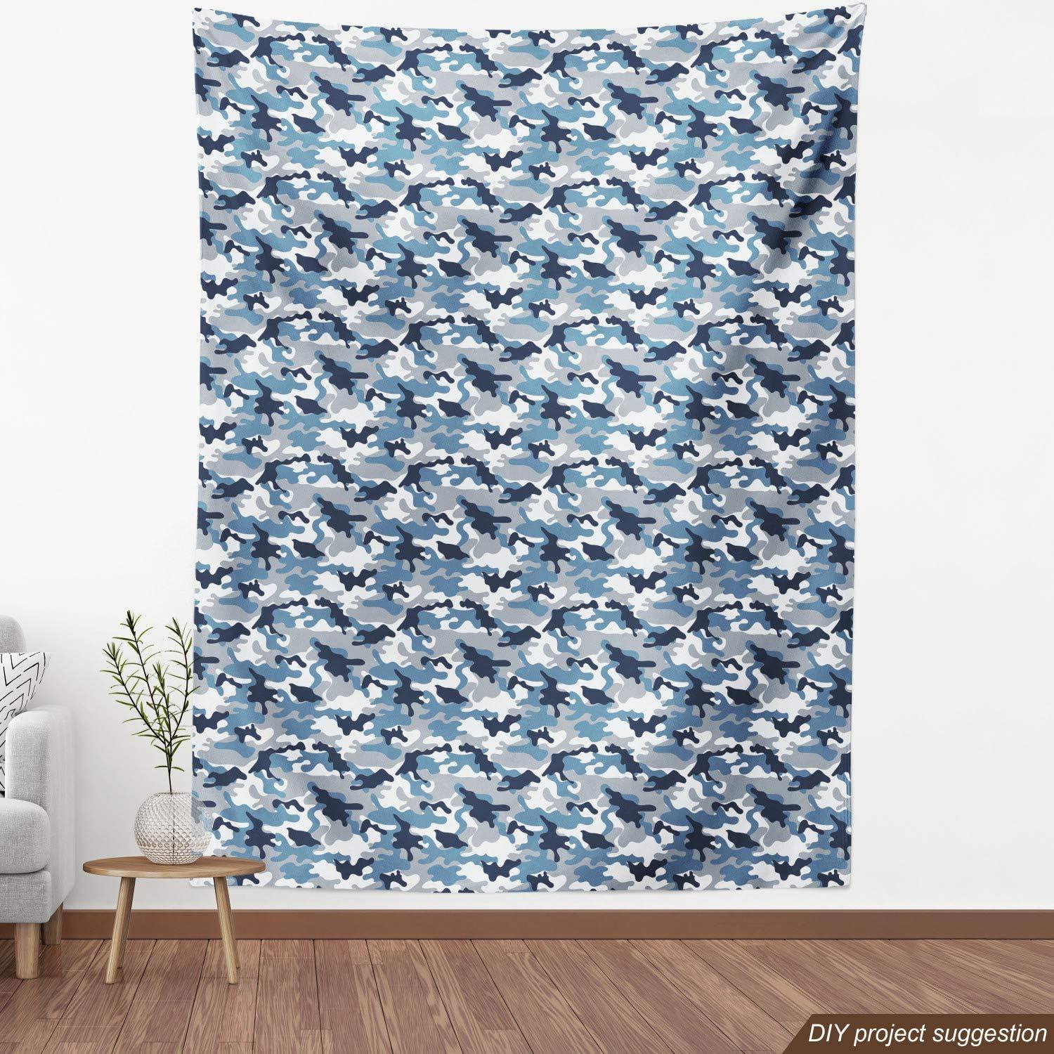 imageAmbesonne Cartoon Fabric by The Yard Hot Air Balloons Flying Through The Sky with Birds Microfiber Fabric for Arts and Crafts Textiles amp Decor 1 Yard Teal CreamIndigo Blue