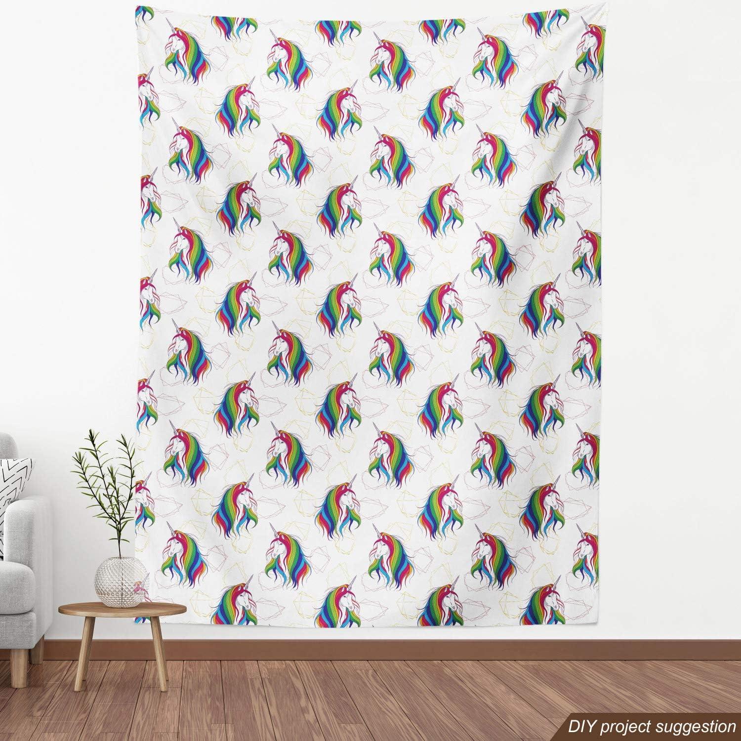 imageAmbesonne Cartoon Fabric by The Yard Hot Air Balloons Flying Through The Sky with Birds Microfiber Fabric for Arts and Crafts Textiles amp Decor 1 Yard Teal CreamGreen Blue