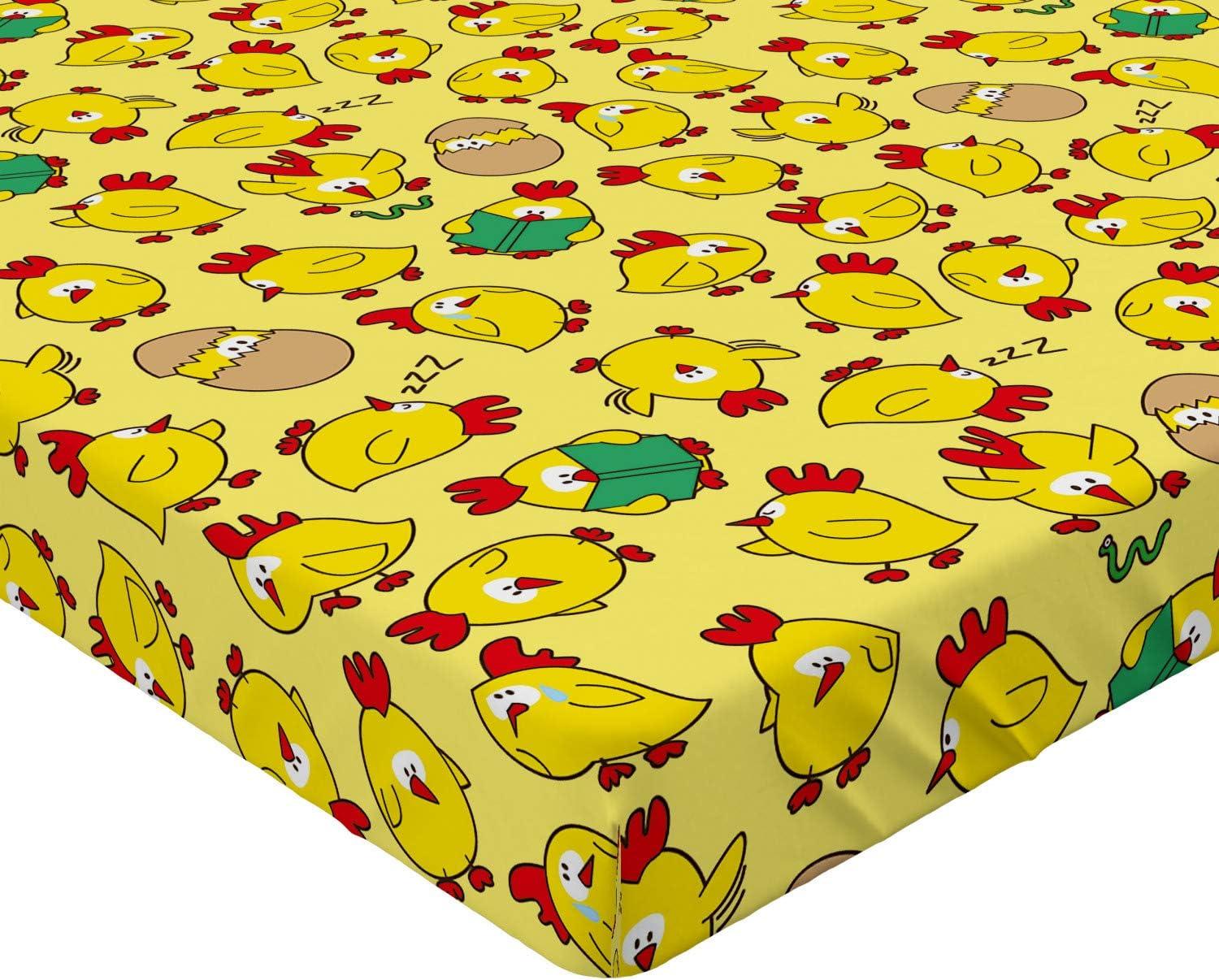 imageAmbesonne City Fitted Sheet Birds Eye View Map of The Abstract Town Streets Roads Houses and Cars Cartoon Print Bed Cover with AllRound Elastic Deep Pocket for Comfort Twin Size Grey GreenYellow Red