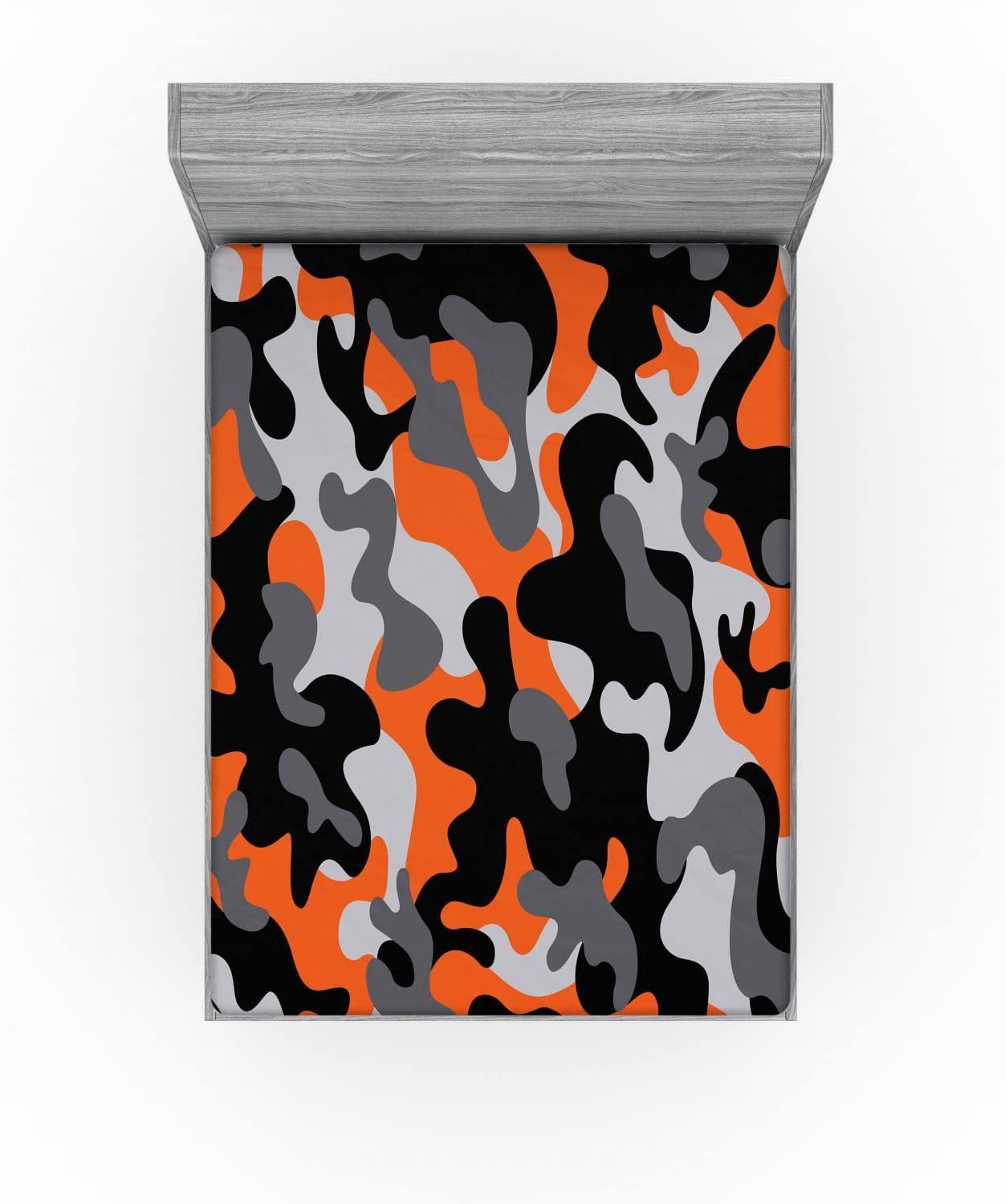 imageAmbesonne City Fitted Sheet Birds Eye View Map of The Abstract Town Streets Roads Houses and Cars Cartoon Print Bed Cover with AllRound Elastic Deep Pocket for Comfort Twin Size Grey GreenOrange Grey Black