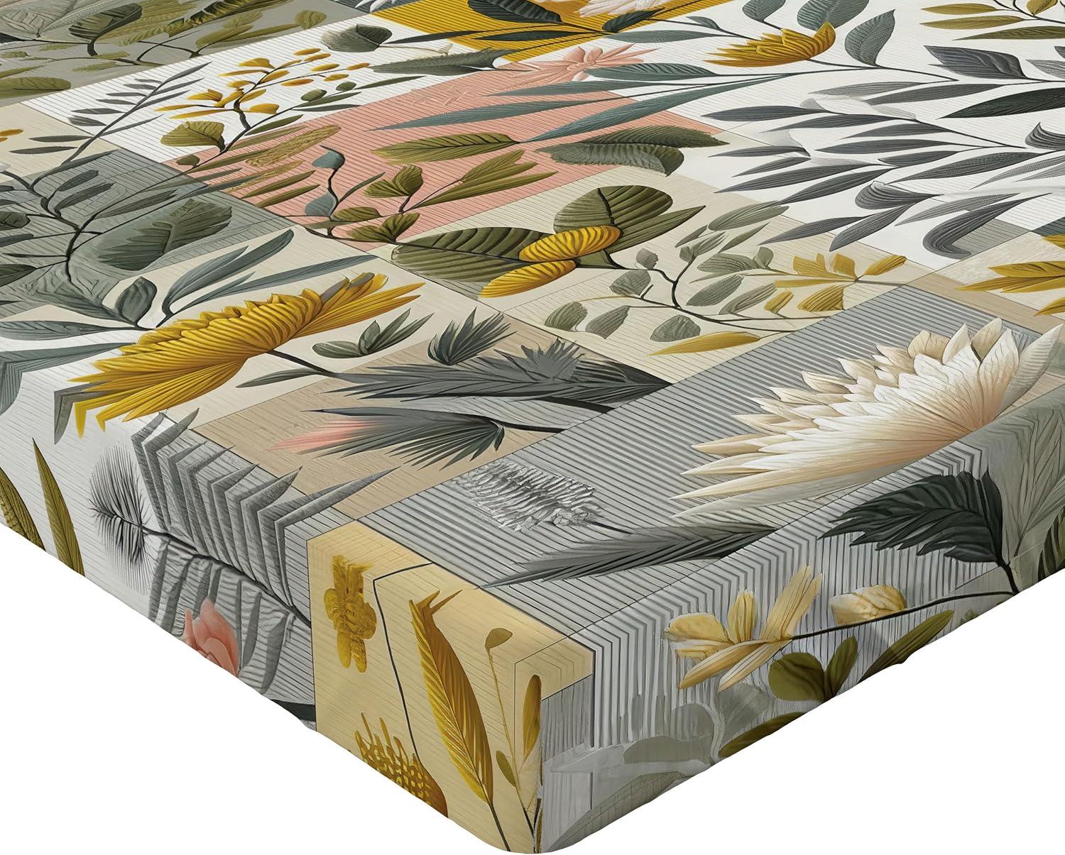 imageAmbesonne City Fitted Sheet Birds Eye View Map of The Abstract Town Streets Roads Houses and Cars Cartoon Print Bed Cover with AllRound Elastic Deep Pocket for Comfort Twin Size Grey GreenPale Reseda Green Mustard