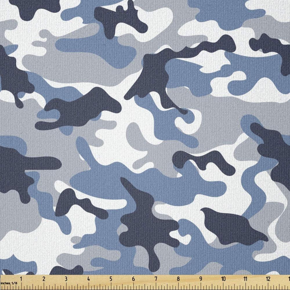 imageAmbesonne Cartoon Fabric by The Yard Hot Air Balloons Flying Through The Sky with Birds Microfiber Fabric for Arts and Crafts Textiles amp Decor 1 Yard Teal CreamIndigo Blue