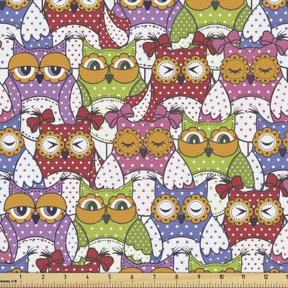 imageAmbesonne Cartoon Fabric by The Yard Hot Air Balloons Flying Through The Sky with Birds Microfiber Fabric for Arts and Crafts Textiles amp Decor 1 Yard Teal CreamPink and Green