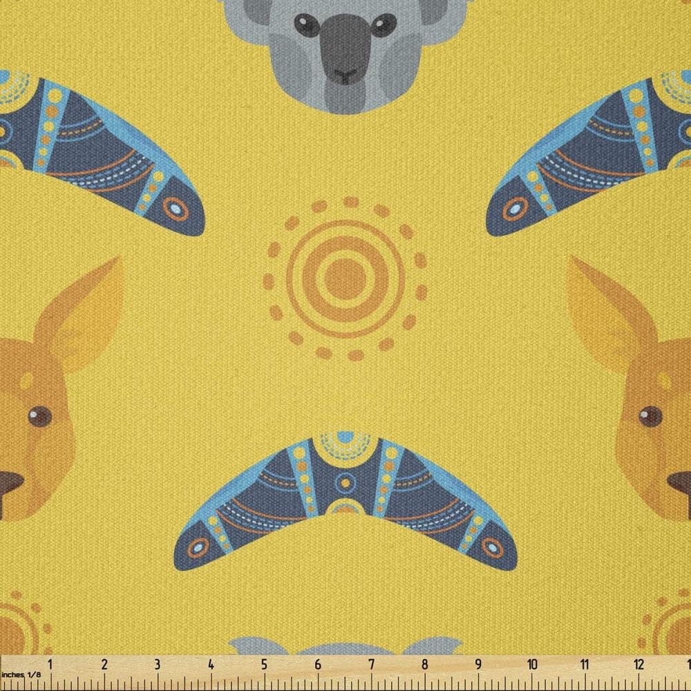 imageAmbesonne Cartoon Fabric by The Yard Hot Air Balloons Flying Through The Sky with Birds Microfiber Fabric for Arts and Crafts Textiles amp Decor 1 Yard Teal CreamMustard Blue
