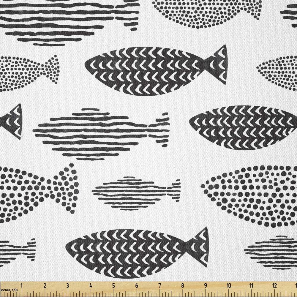 imageAmbesonne Cartoon Fabric by The Yard Hot Air Balloons Flying Through The Sky with Birds Microfiber Fabric for Arts and Crafts Textiles amp Decor 1 Yard Teal CreamCharcoal White