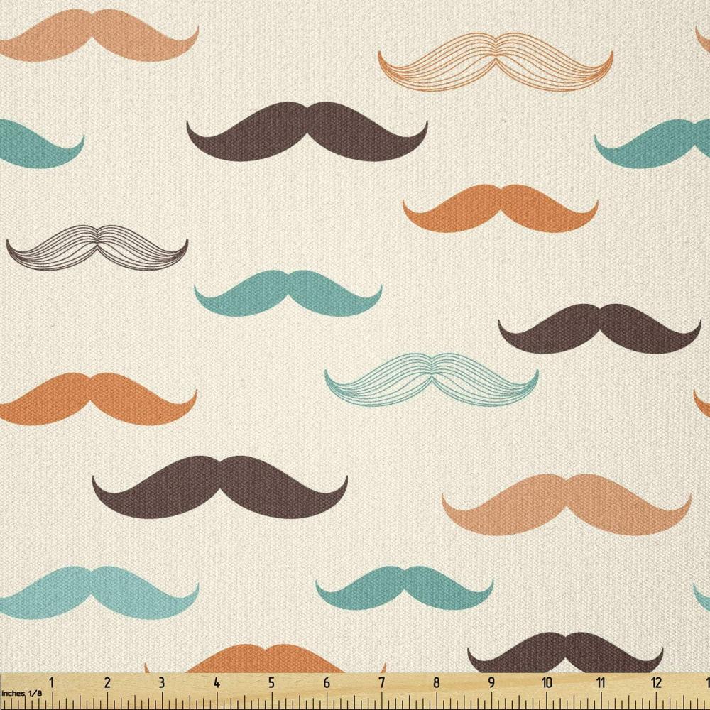 imageAmbesonne Cartoon Fabric by The Yard Hot Air Balloons Flying Through The Sky with Birds Microfiber Fabric for Arts and Crafts Textiles amp Decor 1 Yard Teal CreamOrange Brown and Teal