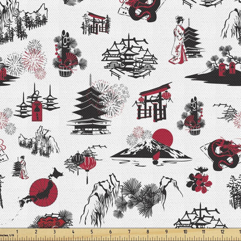 imageAmbesonne Cartoon Fabric by The Yard Hot Air Balloons Flying Through The Sky with Birds Microfiber Fabric for Arts and Crafts Textiles amp Decor 1 Yard Teal CreamCoral White