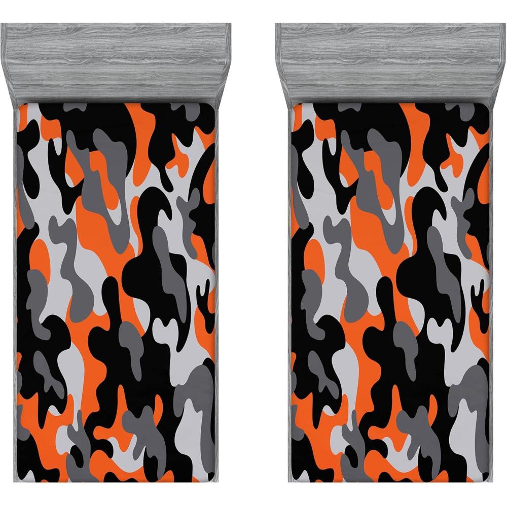 imageAmbesonne City Fitted Sheet Birds Eye View Map of The Abstract Town Streets Roads Houses and Cars Cartoon Print Bed Cover with AllRound Elastic Deep Pocket for Comfort Twin Size Grey GreenOrange Grey Black