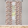Ambesonne American Football Curtains, Classic Design Rugby Balls in Cartoon Style Sports Competition, Window Treatments 2 Panel Set for Living Room Bedroom, Pair of – 28″ x 63″, Caramel White