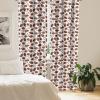 Ambesonne American Football Curtains, Classic Design Rugby Balls in Cartoon Style Sports Competition, Window Treatments 2 Panel Set for Living Room Bedroom, Pair of – 28″ x 84″, Caramel White