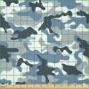 Ambesonne Cartoon Fabric by The Yard, Hot Air Balloons Flying Through The Sky with Birds, Microfiber Fabric for Arts and Crafts Textiles & Decor, 1 Yard, Teal Cream(Indigo Blue)