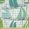 Ambesonne Cartoon Fabric by The Yard, Hot Air Balloons Flying Through The Sky with Birds, Microfiber Fabric for Arts and Crafts Textiles & Decor, 1 Yard, Teal Cream(Teal Green)