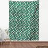 Ambesonne Cartoon Fabric by The Yard, Hot Air Balloons Flying Through The Sky with Birds, Microfiber Fabric for Arts and Crafts Textiles & Decor, 1 Yard, Teal Cream(Jade Green)