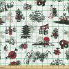 Ambesonne Cartoon Fabric by The Yard, Hot Air Balloons Flying Through The Sky with Birds, Microfiber Fabric for Arts and Crafts Textiles & Decor, 1 Yard, Teal Cream(Coral White)