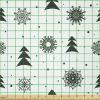 Ambesonne Cartoon Fabric by The Yard, Hot Air Balloons Flying Through The Sky with Birds, Microfiber Fabric for Arts and Crafts Textiles & Decor, 1 Yard, Teal Cream(Black Ivory)
