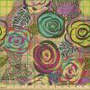 Ambesonne Cartoon Fabric by The Yard, Hot Air Balloons Flying Through The Sky with Birds, Microfiber Fabric for Arts and Crafts Textiles & Decor, 1 Yard, Teal Cream(Magenta)