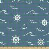 Ambesonne Cartoon Fabric by The Yard, Hot Air Balloons Flying Through The Sky with Birds, Microfiber Fabric for Arts and Crafts Textiles & Decor, 1 Yard, Teal Cream(Cream Blue)