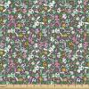 Ambesonne Cartoon Fabric by The Yard, Hot Air Balloons Flying Through The Sky with Birds, Microfiber Fabric for Arts and Crafts Textiles & Decor, 1 Yard, Teal Cream(Grey Pink)