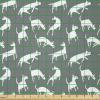 Ambesonne Cartoon Fabric by The Yard, Hot Air Balloons Flying Through The Sky with Birds, Microfiber Fabric for Arts and Crafts Textiles & Decor, 1 Yard, Teal Cream(Grey and White)