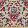 Ambesonne Cartoon Fabric by The Yard, Hot Air Balloons Flying Through The Sky with Birds, Microfiber Fabric for Arts and Crafts Textiles & Decor, 1 Yard, Teal Cream(Red Blue)