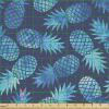 Ambesonne Cartoon Fabric by The Yard, Hot Air Balloons Flying Through The Sky with Birds, Microfiber Fabric for Arts and Crafts Textiles & Decor, 1 Yard, Teal Cream(Dark Blue)