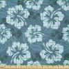 Ambesonne Cartoon Fabric by The Yard, Hot Air Balloons Flying Through The Sky with Birds, Microfiber Fabric for Arts and Crafts Textiles & Decor, 1 Yard, Teal Cream(Petrol Blue Pale Blue)