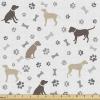 Ambesonne Cartoon Fabric by The Yard, Hot Air Balloons Flying Through The Sky with Birds, Microfiber Fabric for Arts and Crafts Textiles & Decor, 1 Yard, Teal Cream(Umber Beige)