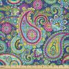 Ambesonne Cartoon Fabric by The Yard, Hot Air Balloons Flying Through The Sky with Birds, Microfiber Fabric for Arts and Crafts Textiles & Decor, 1 Yard, Teal Cream(Pink and Blue)