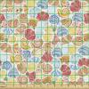 Ambesonne Cartoon Fabric by The Yard, Hot Air Balloons Flying Through The Sky with Birds, Microfiber Fabric for Arts and Crafts Textiles & Decor, 1 Yard, Teal Cream(Yellow Multicolor)