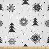 Ambesonne Cartoon Fabric by The Yard, Hot Air Balloons Flying Through The Sky with Birds, Microfiber Fabric for Arts and Crafts Textiles & Decor, 1 Yard, Teal Cream(Black Ivory)